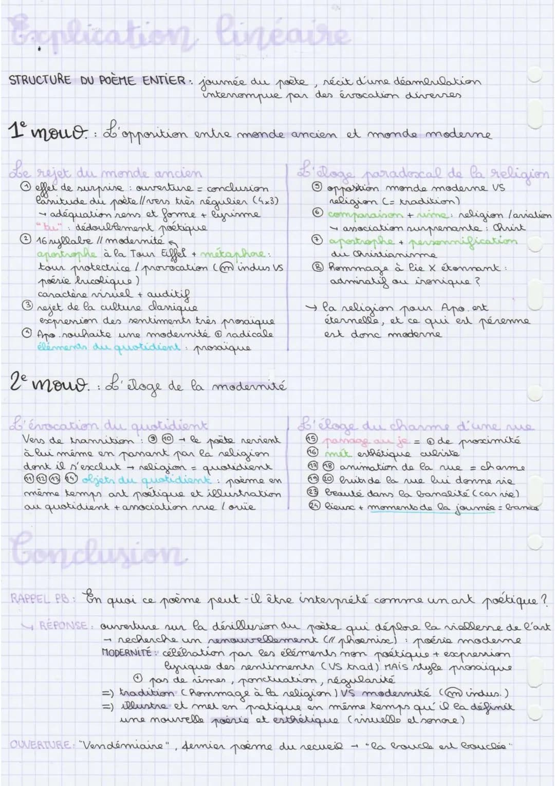 23102/22
Analyse luréaire
1) rejet au m
ancion
I. opposition m
texte 6
2 Bergère ô tour Eiffel le troupeau des ponts bêle ce matin
→ caractè