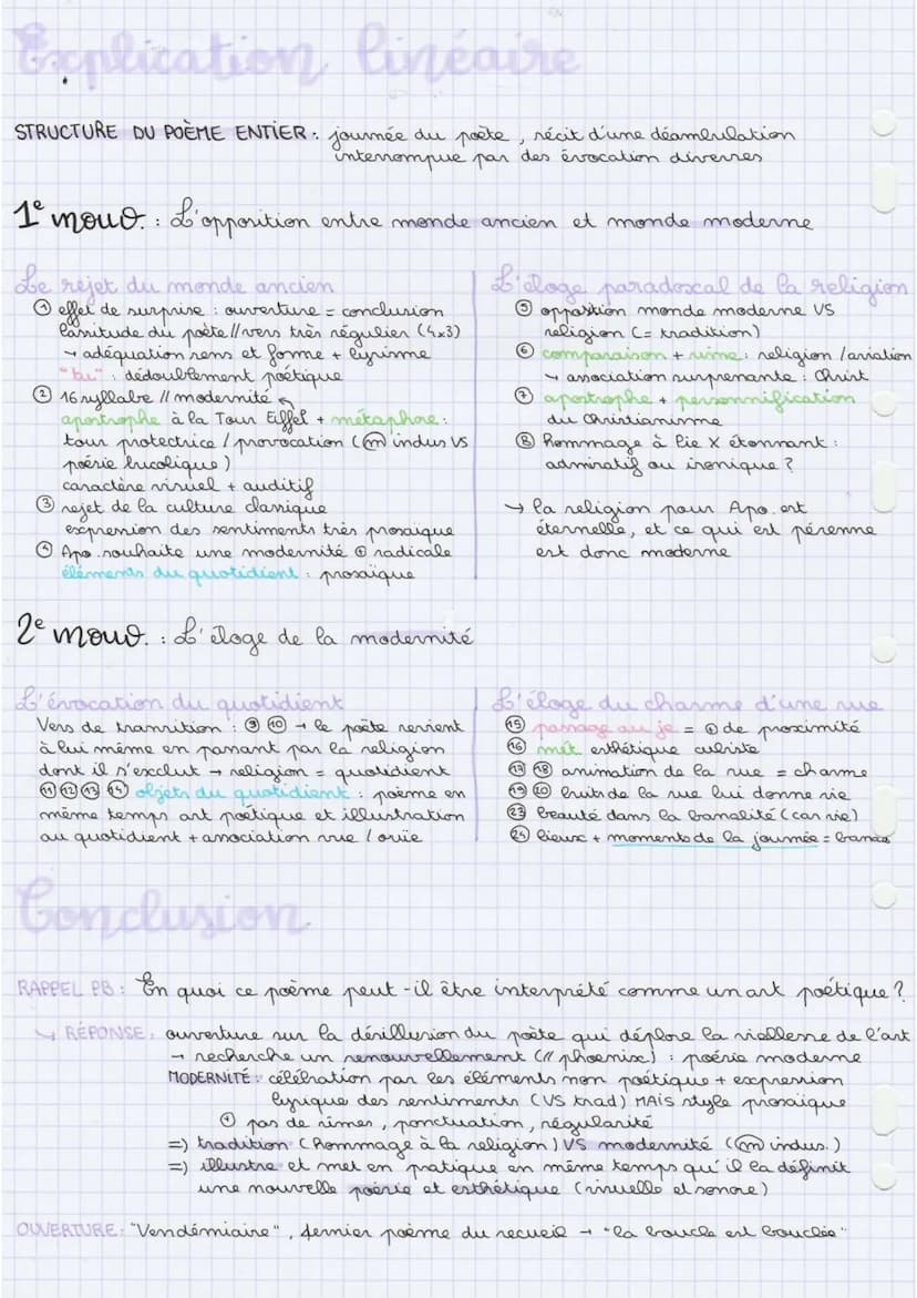 23102/22
Analyse luréaire
1) rejet au m
ancion
I. opposition m
texte 6
2 Bergère ô tour Eiffel le troupeau des ponts bêle ce matin
→ caractè