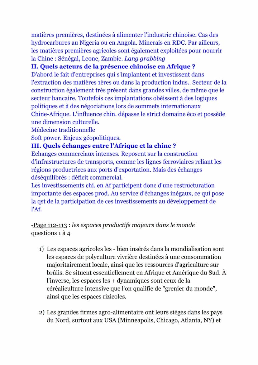 (Geo)
THEME 2 UNE DIVERSIFICATION DES ESPACES
ET DES ACTEURS DE LA PRODUCTION
Pages 94-95:
-Espaces productifs reposent sur noeuds de comm.à