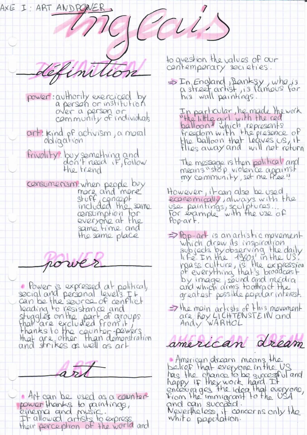 что
nge
definition
power: authority exerciced by
a person or institution
over a person or
community of individuals
AXE I: ART AND POWER
art 