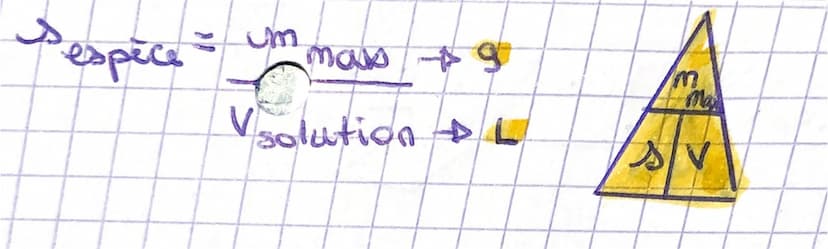 Masse volumique:
La masse volumiquie est une
grandeur qui caracterise ta
masse d'un corps. Elle se
note Pespèce (p=xho)
3
A₂4 cm³ = 4mb + 4g