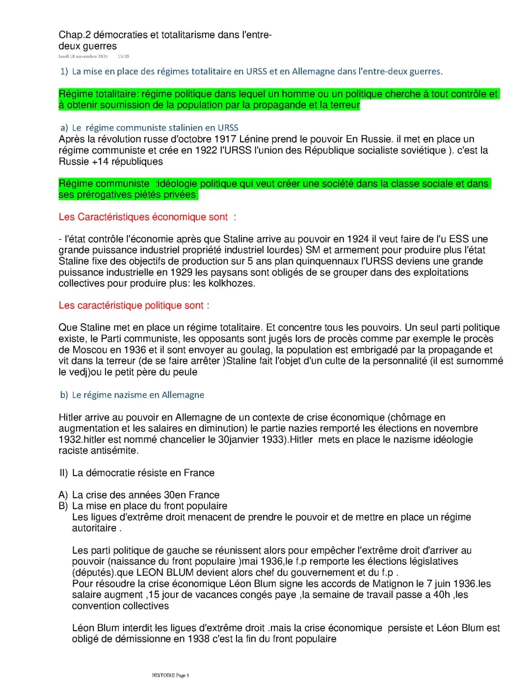 démocraties et totalitarisme dans l'entre-deux guerres