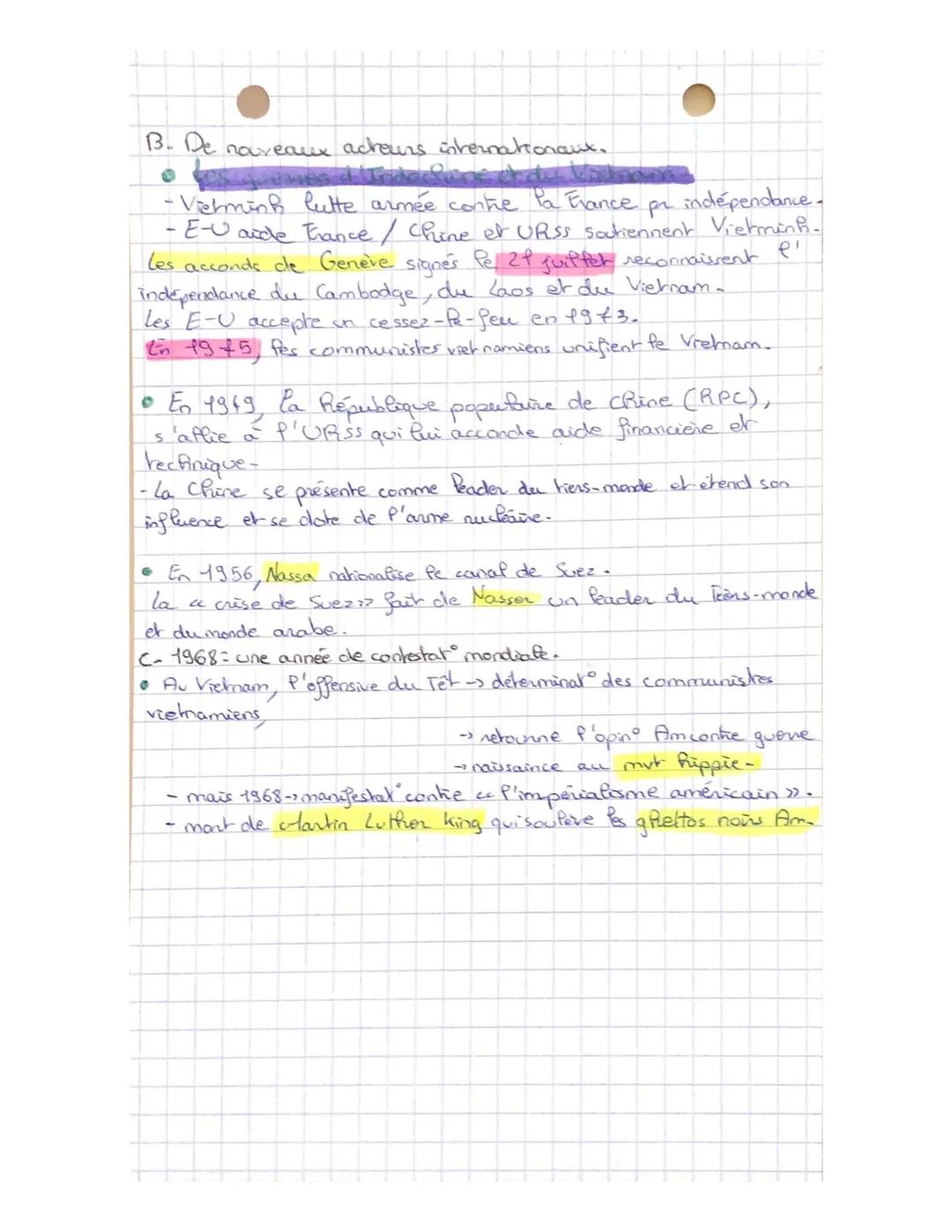 # le monde après 1945:
Nouvel anche mondial et nou vefle
donne geopolitique.

I) la fin de Pa SGM et les débuts d'un nouvel andre mordi
A. L