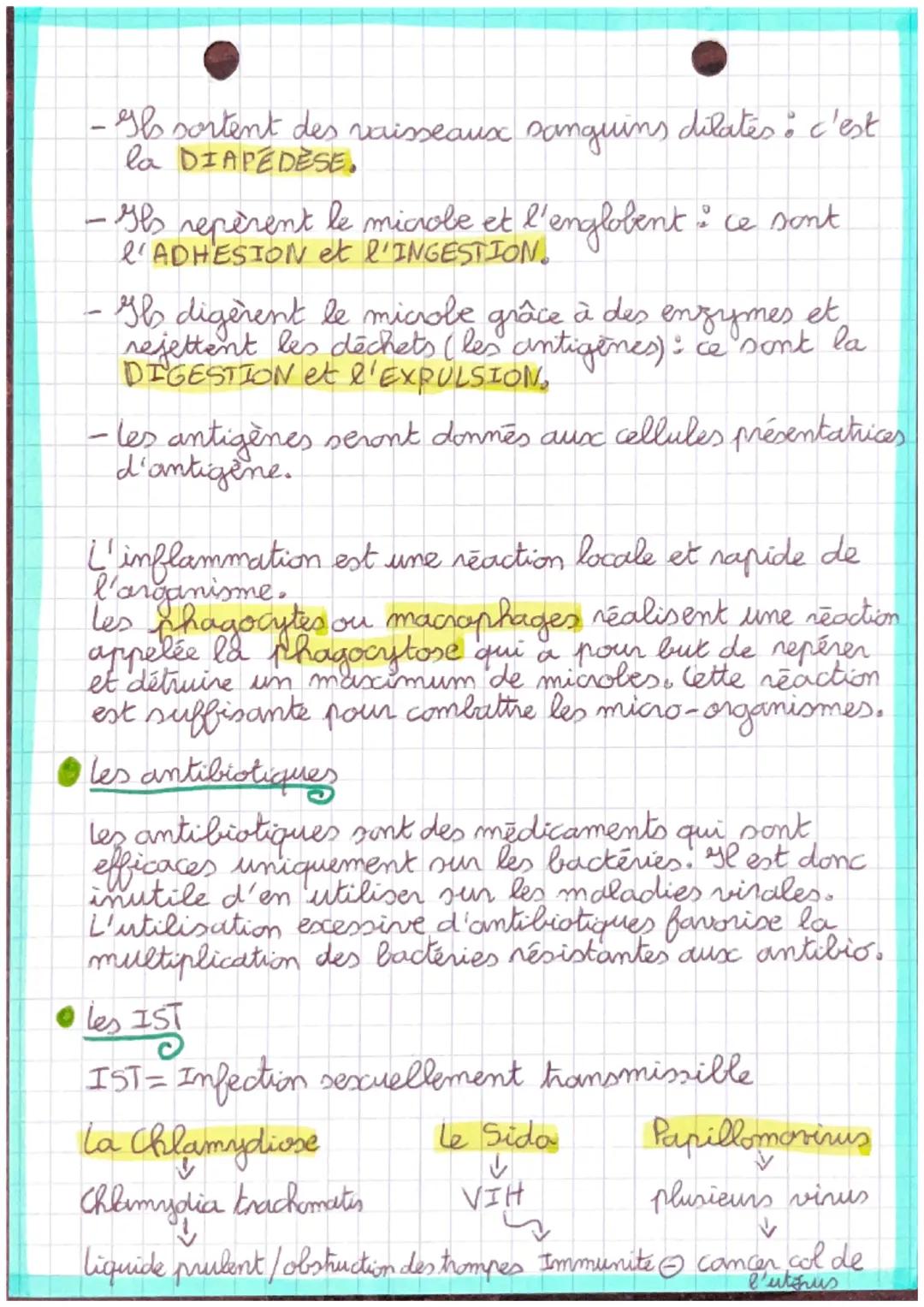 # •LES INFECTIONS

Définitions

Antibiotique: molécule naturelle ou synthétique
qui détruit ou bloque la croissance des bactéries
et permet 