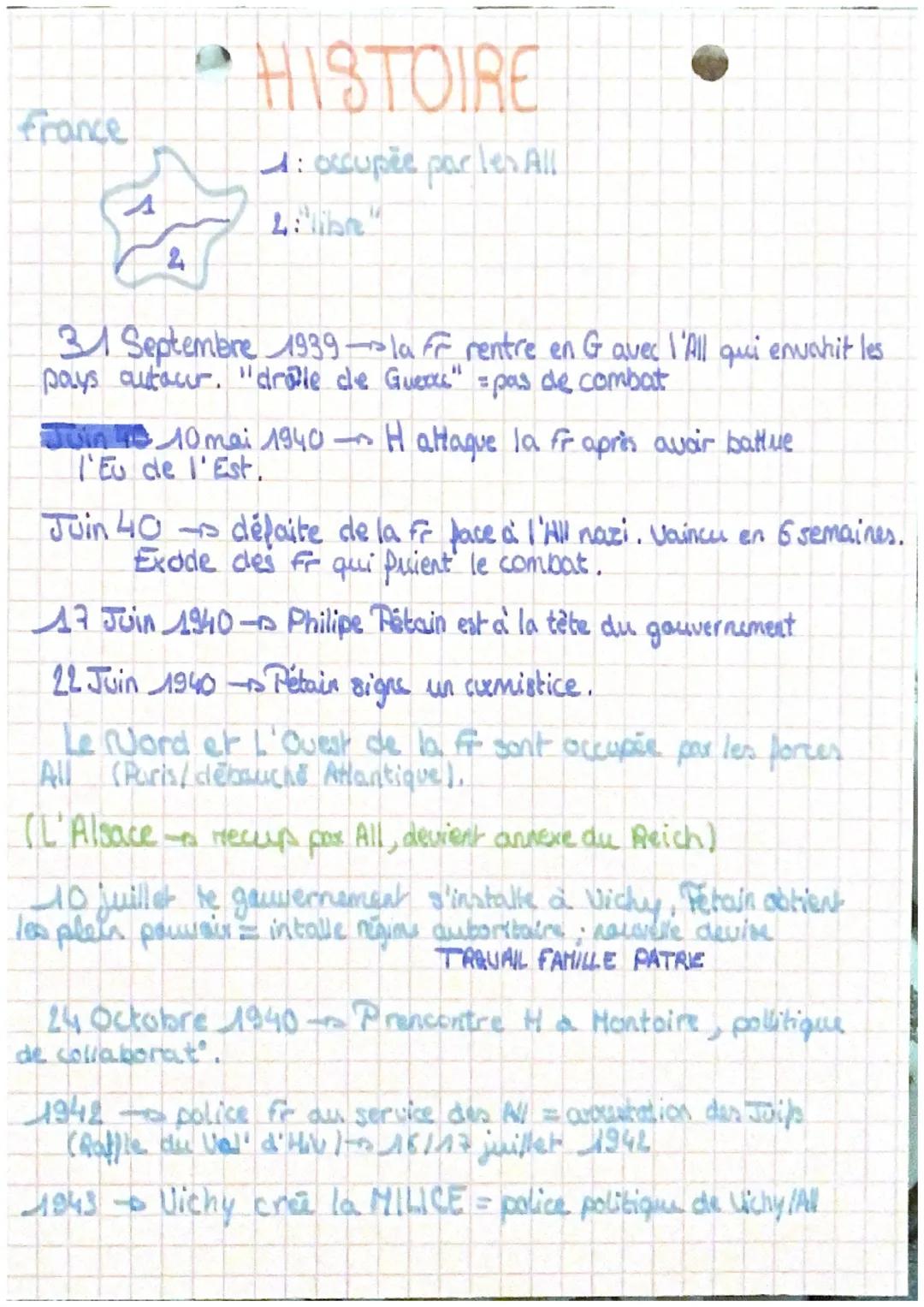 france

2

HISTOIRE

1: occupée par les All

2:libe"

31 Septembre 1939 la fr rentre en G avec l'All qui envahit les
pays autour. "drale de 