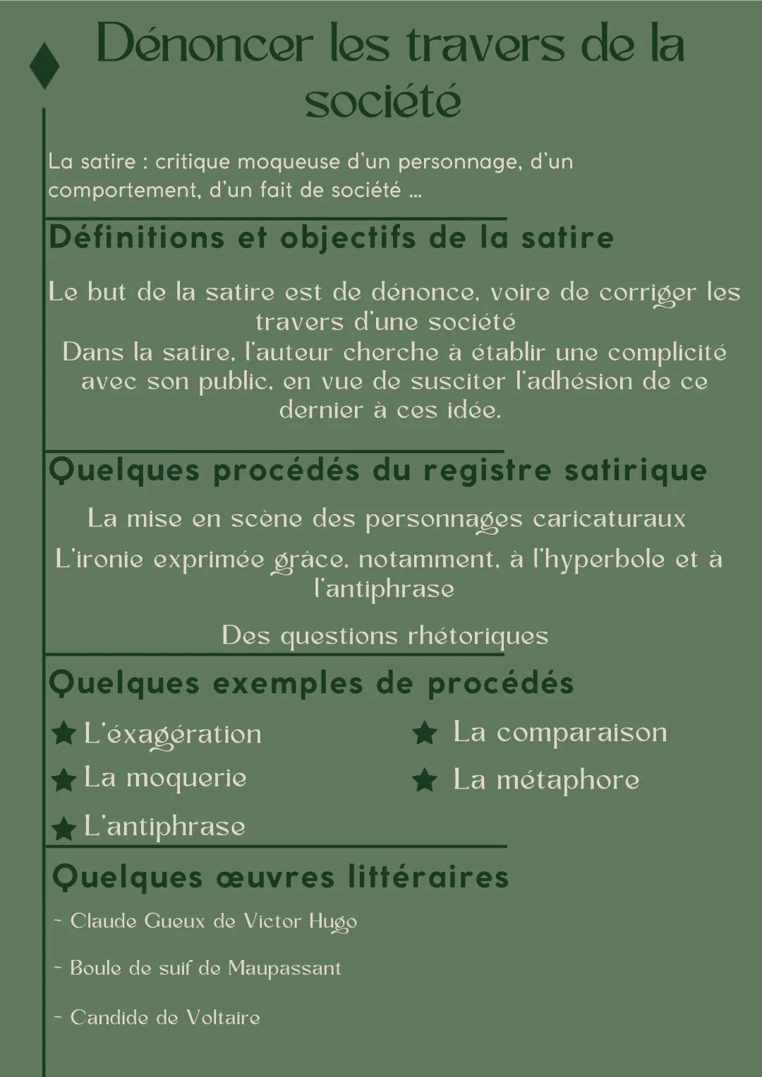 Dénoncer les travers de la société - Exemples et PDF 3ème