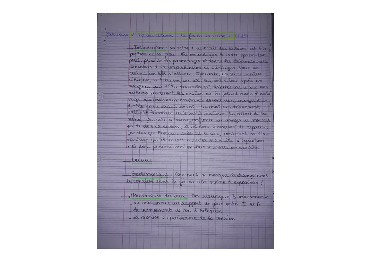 Marivaux The des esclaves
la fin de la scème I ((1+25)
Introduction da scème I de l'Ile des esclaves est l'ex
position de la pièce: elle en 