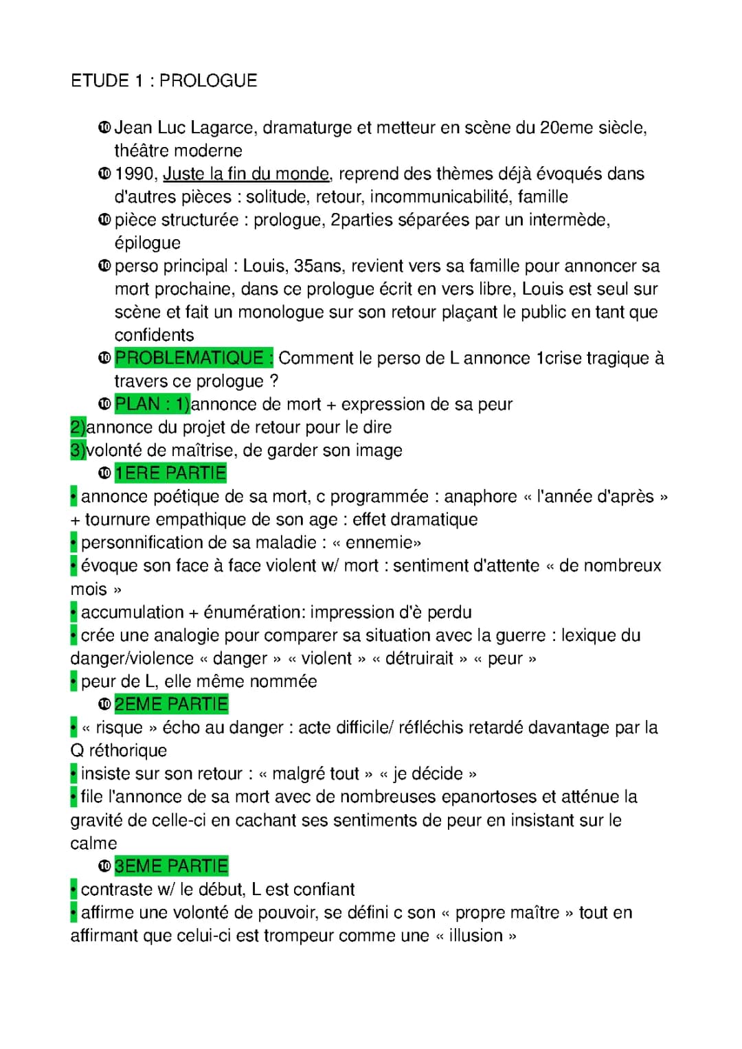 Résumé et analyse linéaire Juste la fin du monde: Scène par scène