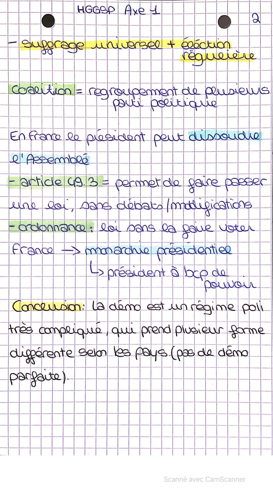 HGGSP Axe 1
Comprendre un régime
politique; la democratie
naissance du mot démocratie:
→ 5eme siecle avant J.C a Athène
Démocratie: pouvon d
