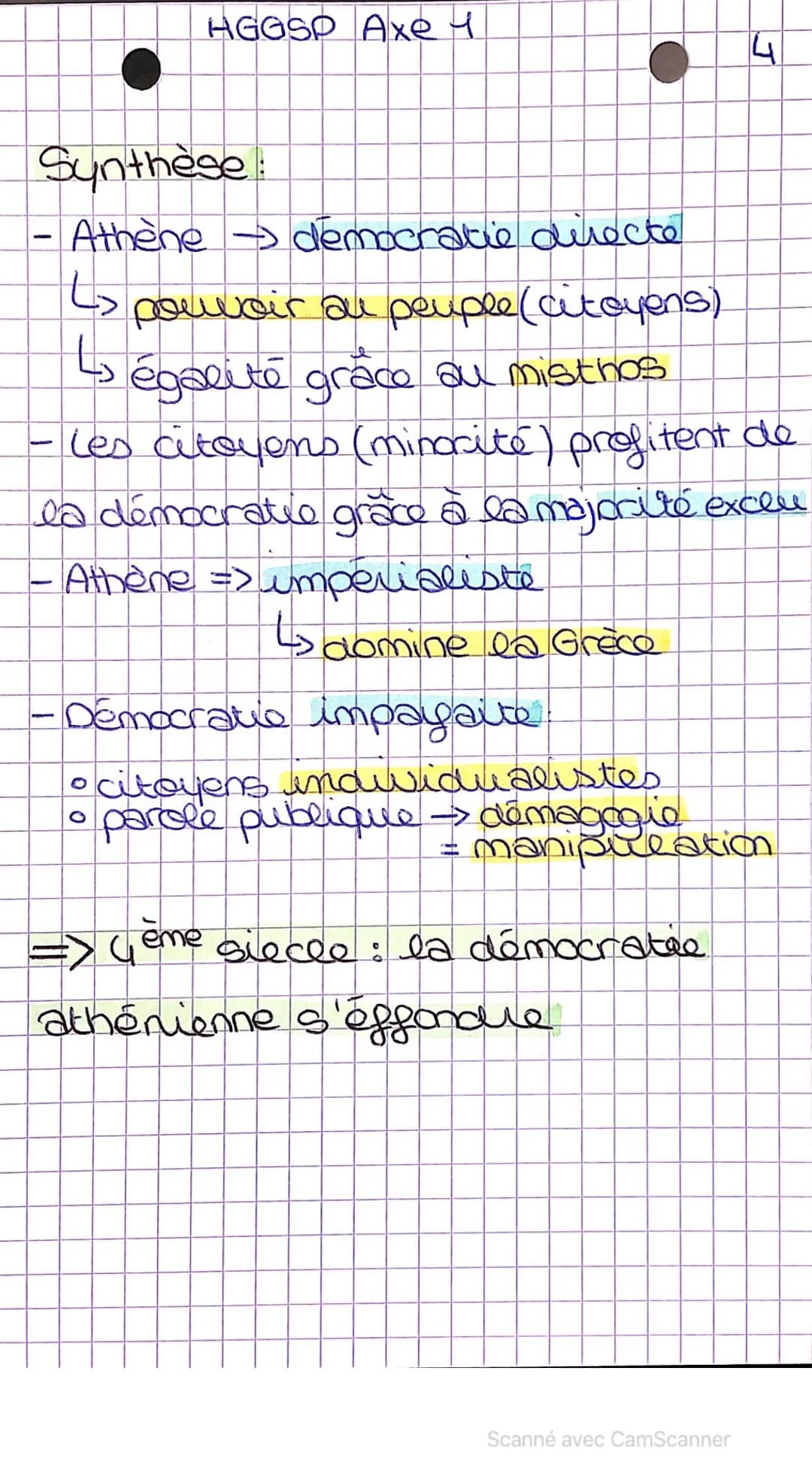 HGGSP Axe 1
Comprendre un régime
politique; la democratie
naissance du mot démocratie:
→ 5eme siecle avant J.C a Athène
Démocratie: pouvon d