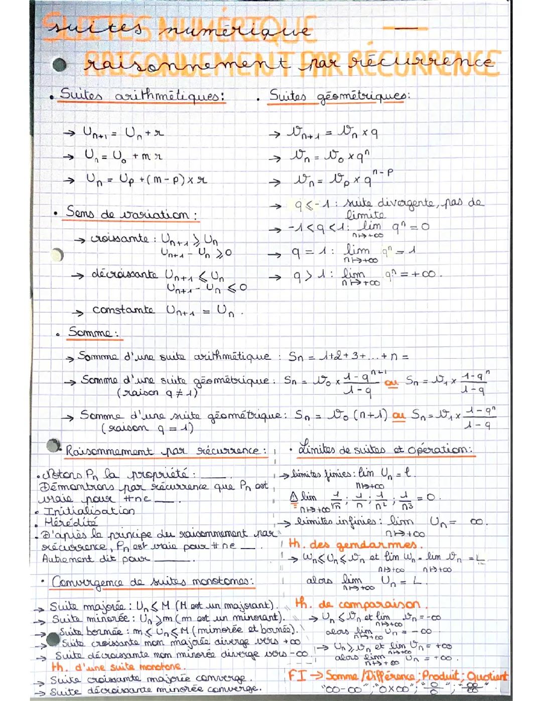  Suites numériques et raisonnement par récurrence 