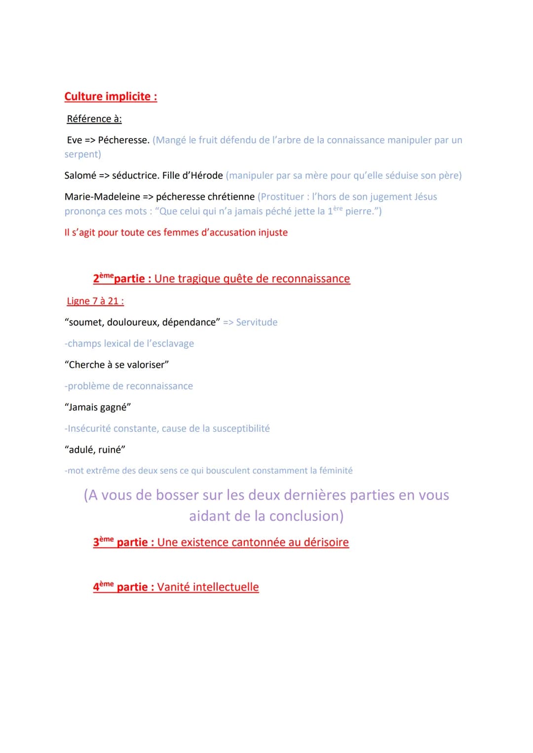 Texte de bac
Œuvre : La Bruyère, Les Caractères (1680)
Thème La littérature d'idée
Texte complémentaire : Simone de Beauvoir, Le Deuxième Se