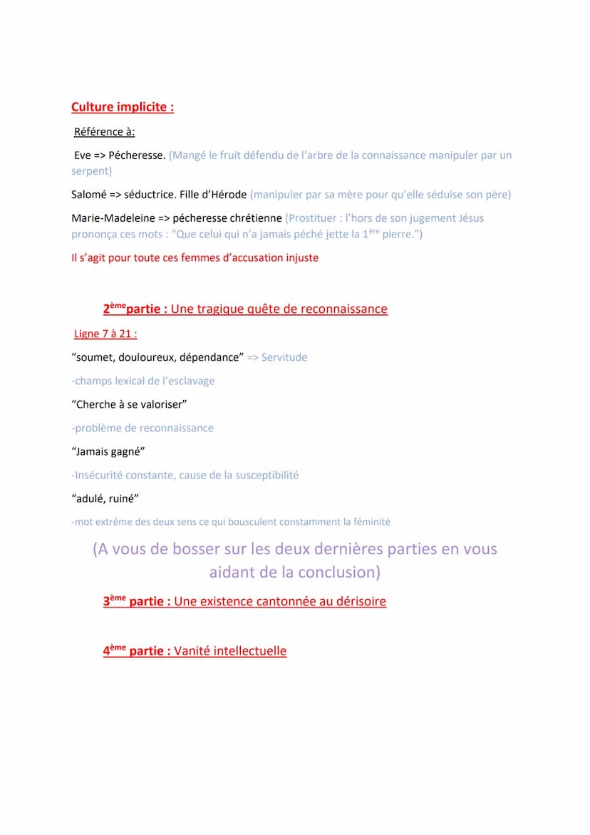 Texte de bac
Œuvre : La Bruyère, Les Caractères (1680)
Thème La littérature d'idée
Texte complémentaire : Simone de Beauvoir, Le Deuxième Se