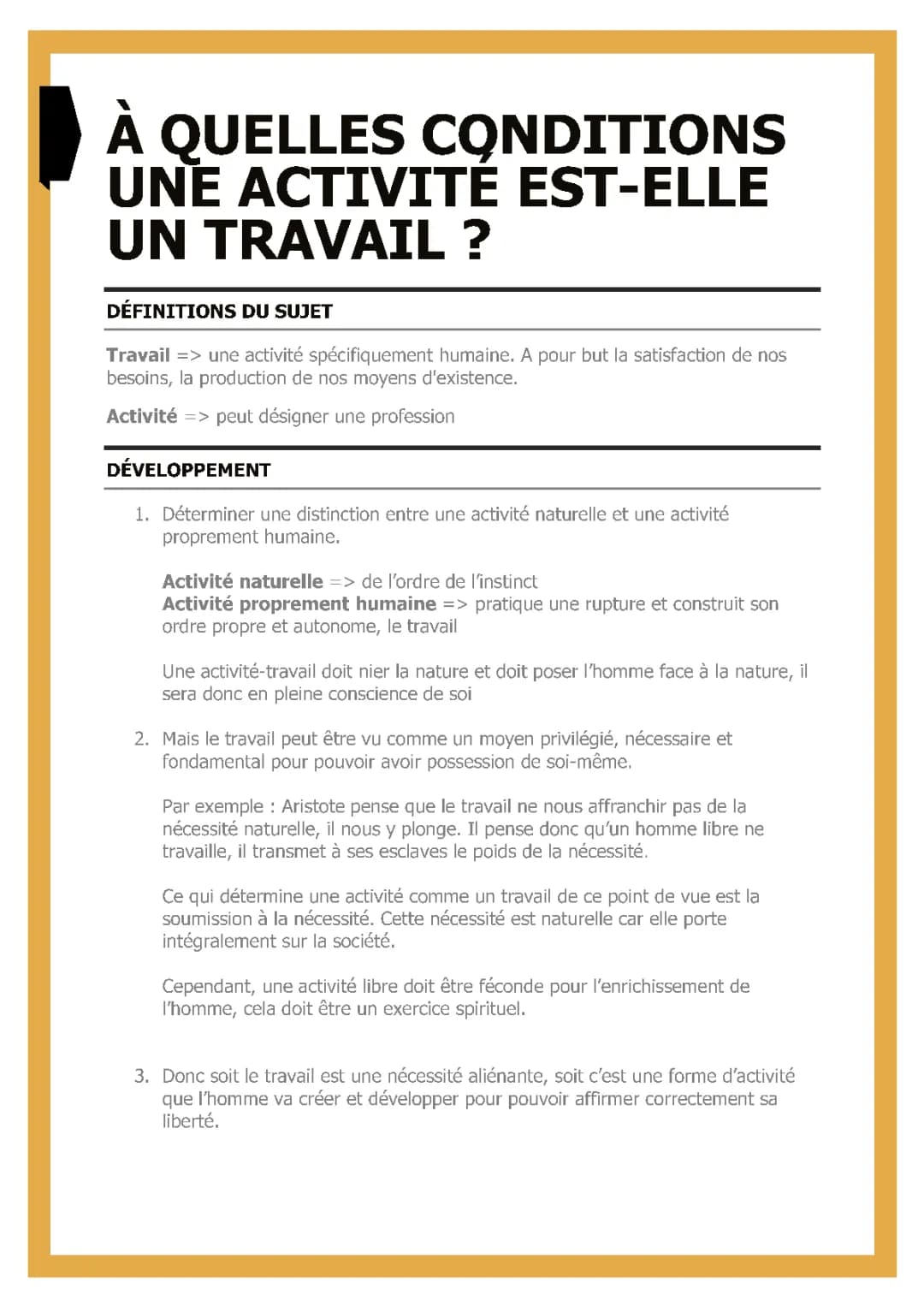 Pourquoi l'homme travaille-t-il ? Exemple et Exposé sur les Conditions de Travail