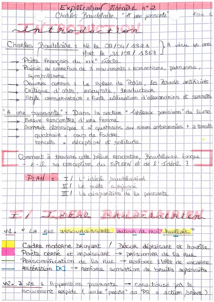 XCIII
Analyse linéaire n'a ~ À une passante
La rue assourdissante autour de moi hurlait.
Longue, mince, en grand deuil, douleur majestueuse,