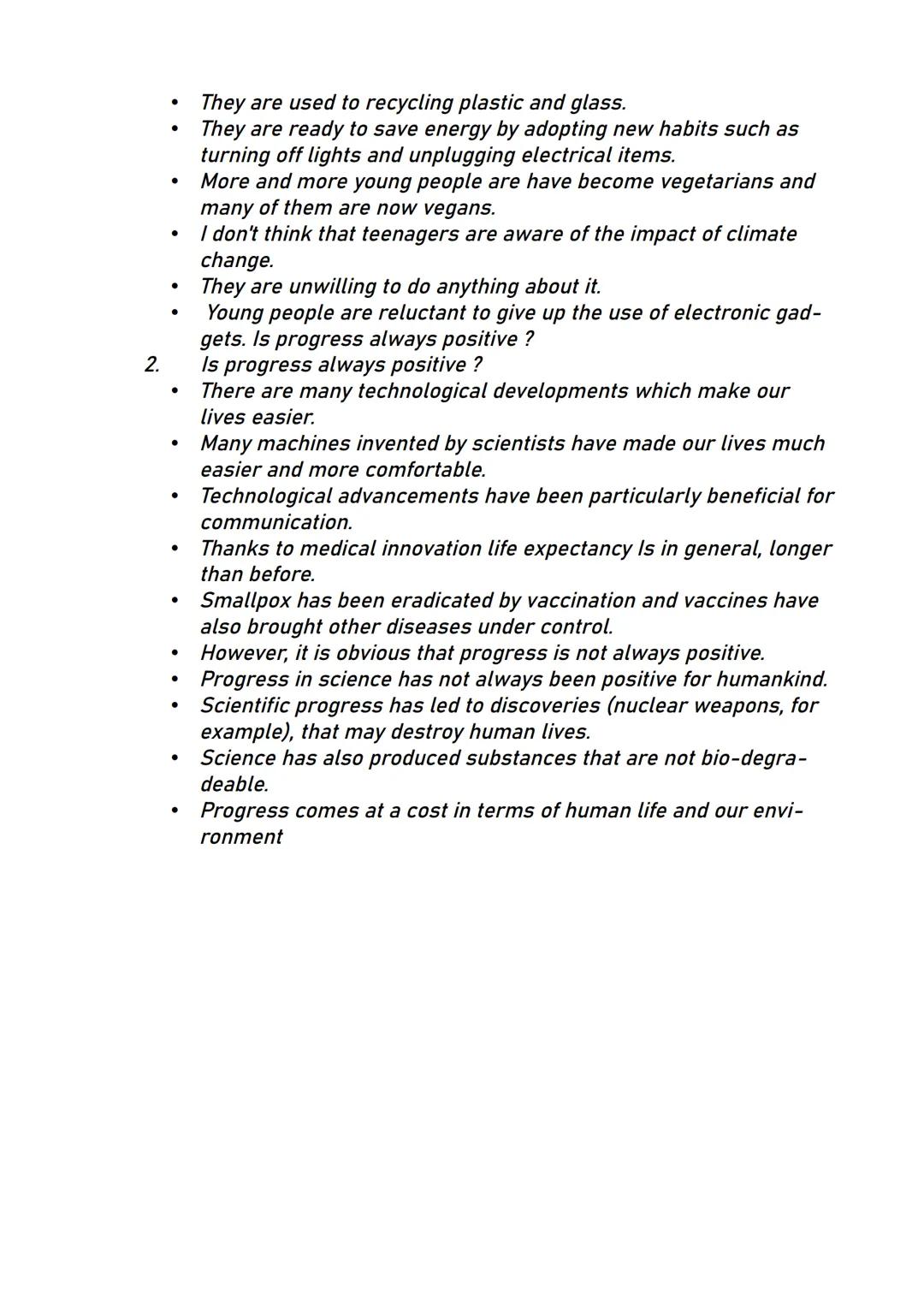 Innovations scientifiques et responsabilité
1. Vocabulaire :
1. Climate change : le changement climatique
●
●
●
●
●
●
●
●
●
●
●
●
●
●
●
●
●
