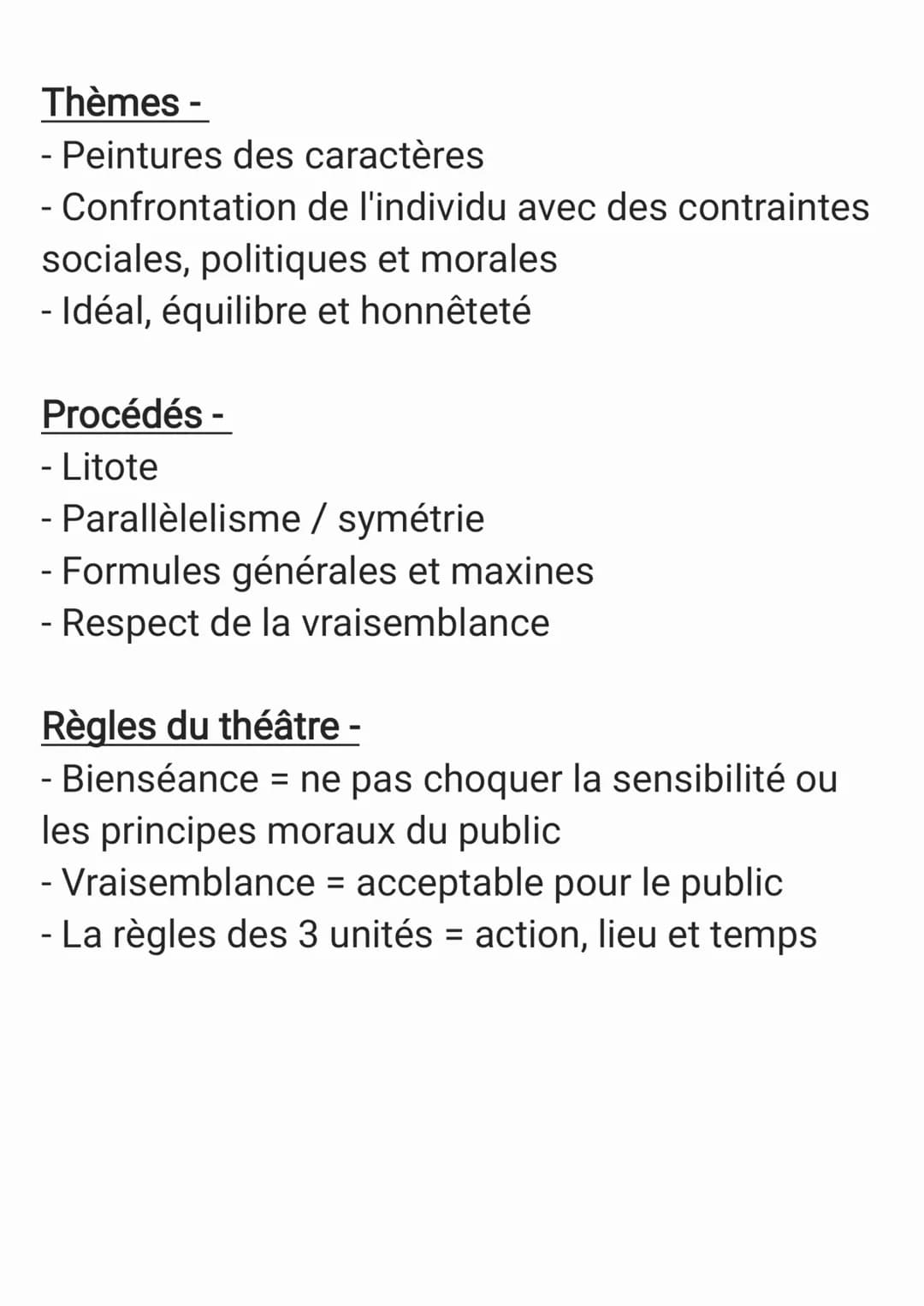 LE CLASSICISME :
Auteurs-
- Théâtre = Corneille, Racine, Molière
- Poème = La Fontaine
- Oraison funèbres = Bossuet
Madame de Lafayette, Boi
