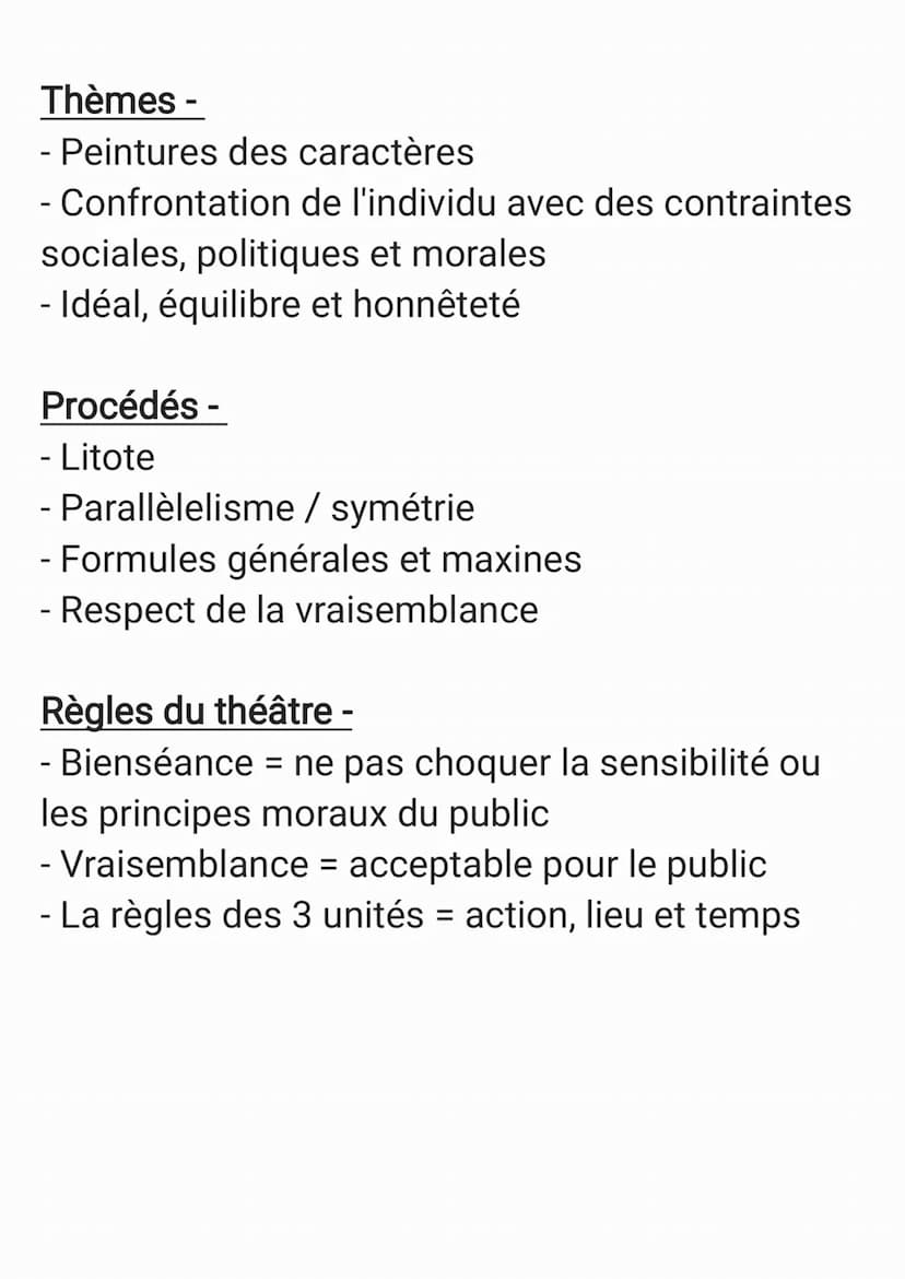 LE CLASSICISME :
Auteurs-
- Théâtre = Corneille, Racine, Molière
- Poème = La Fontaine
- Oraison funèbres = Bossuet
Madame de Lafayette, Boi