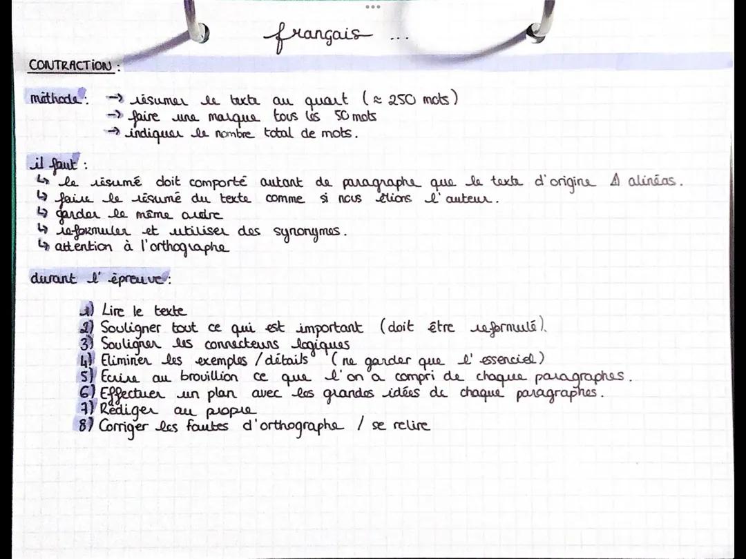 Astuces pour Résumer un Texte en Français : Méthode de Contraction Facile