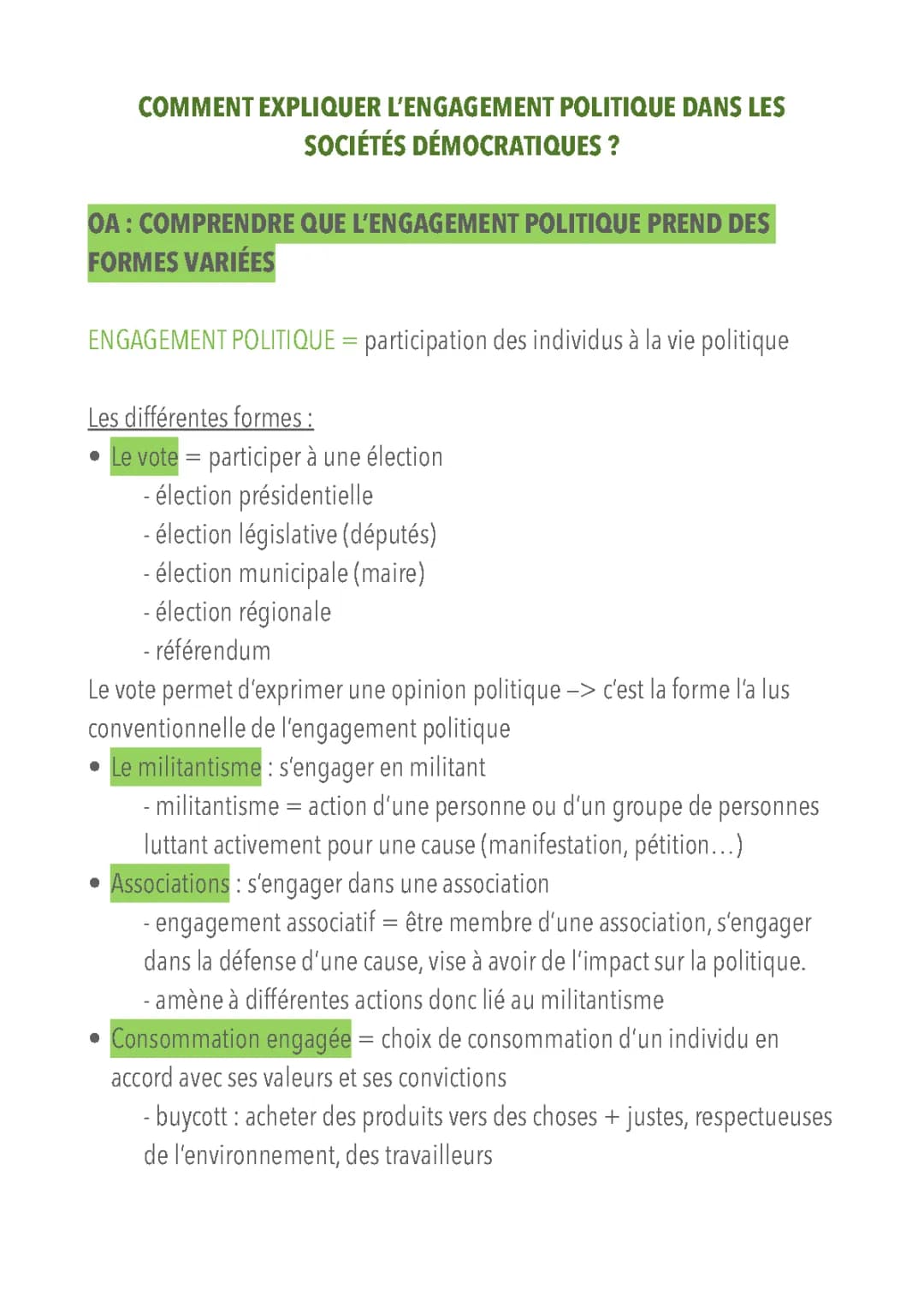 L’ENGAGEMENT POLITIQUE - SES