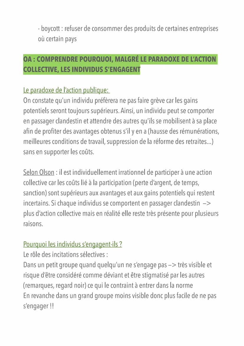 COMMENT EXPLIQUER L'ENGAGEMENT POLITIQUE DANS LES
SOCIÉTÉS DÉMOCRATIQUES ?
OA: COMPRENDRE QUE L'ENGAGEMENT POLITIQUE PREND DES
FORMES VARIÉE