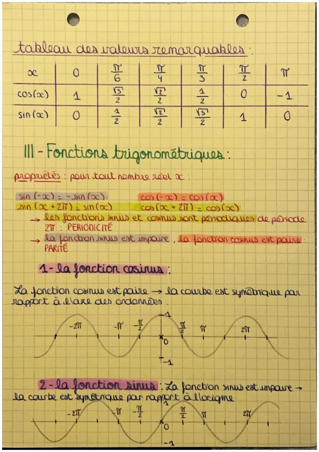 %
chapitre 3
les fonctions trigonométriques
T-Radian et cercle trigonométrique :
1
O
✓
*
1
centre: 0 origine du repère
rayon: 1
propriété x 