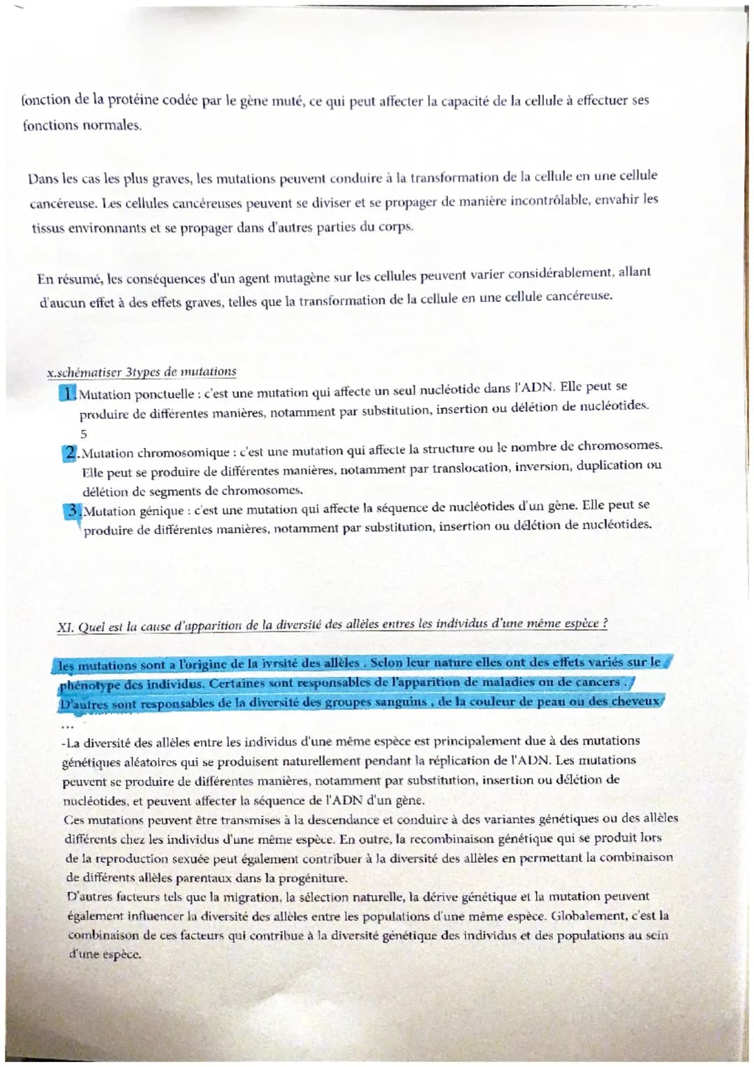 SVT CHAPITRE I ET II
I.Expliquer ce qu'est le modèle de la réplication semi conservative de l'ADN
La réplication semi-conservative est le pr
