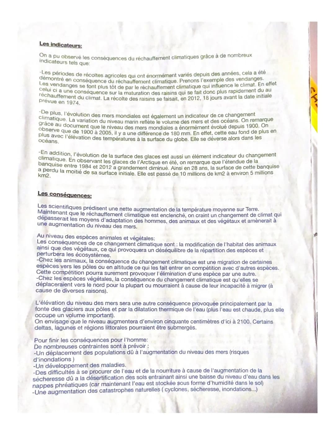 Intro:
Enseignement scientifique
Les causes:
SVT
Le réchauffement climatique est l'augmentation de la température moyenne à la surface de la