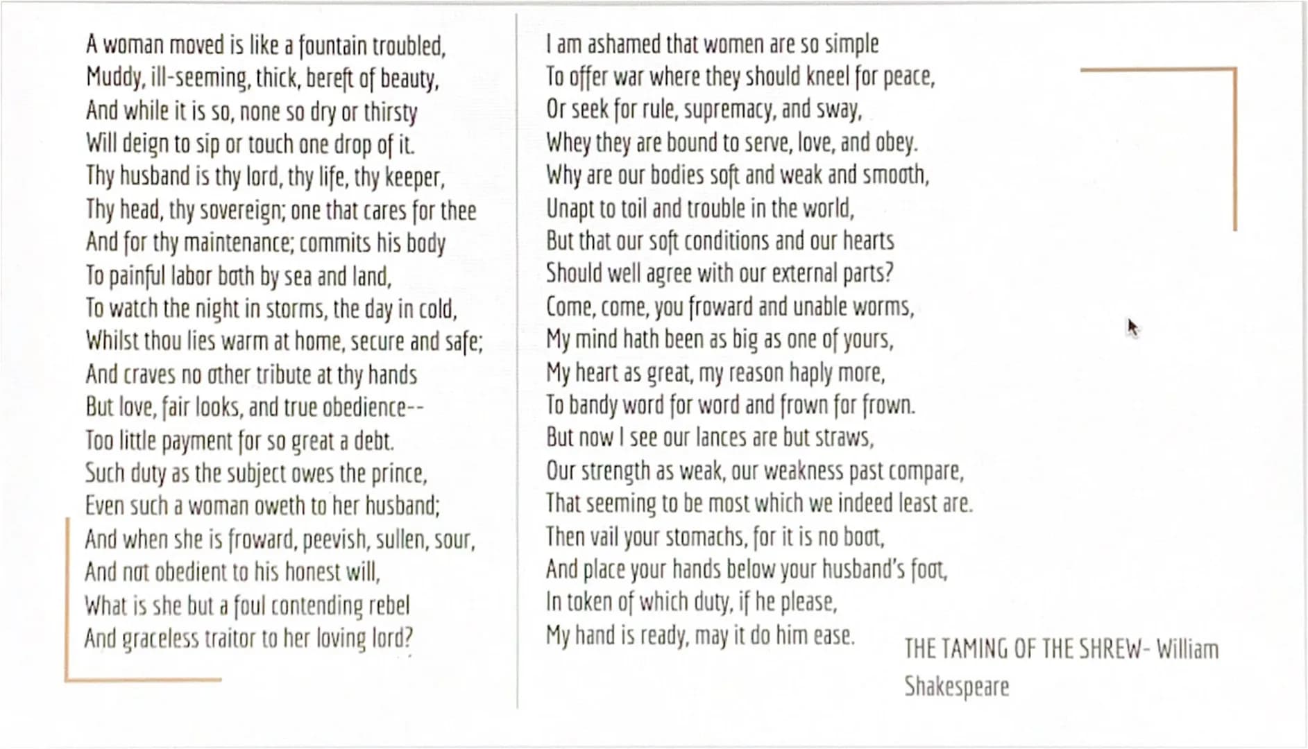 Portfolio MARGARET
ATWOOD
THE
HANDMAID'S
TALE
VINTAGE A woman moved is like a fountain troubled,
Muddy, ill-seeming, thick, bereft of beauty