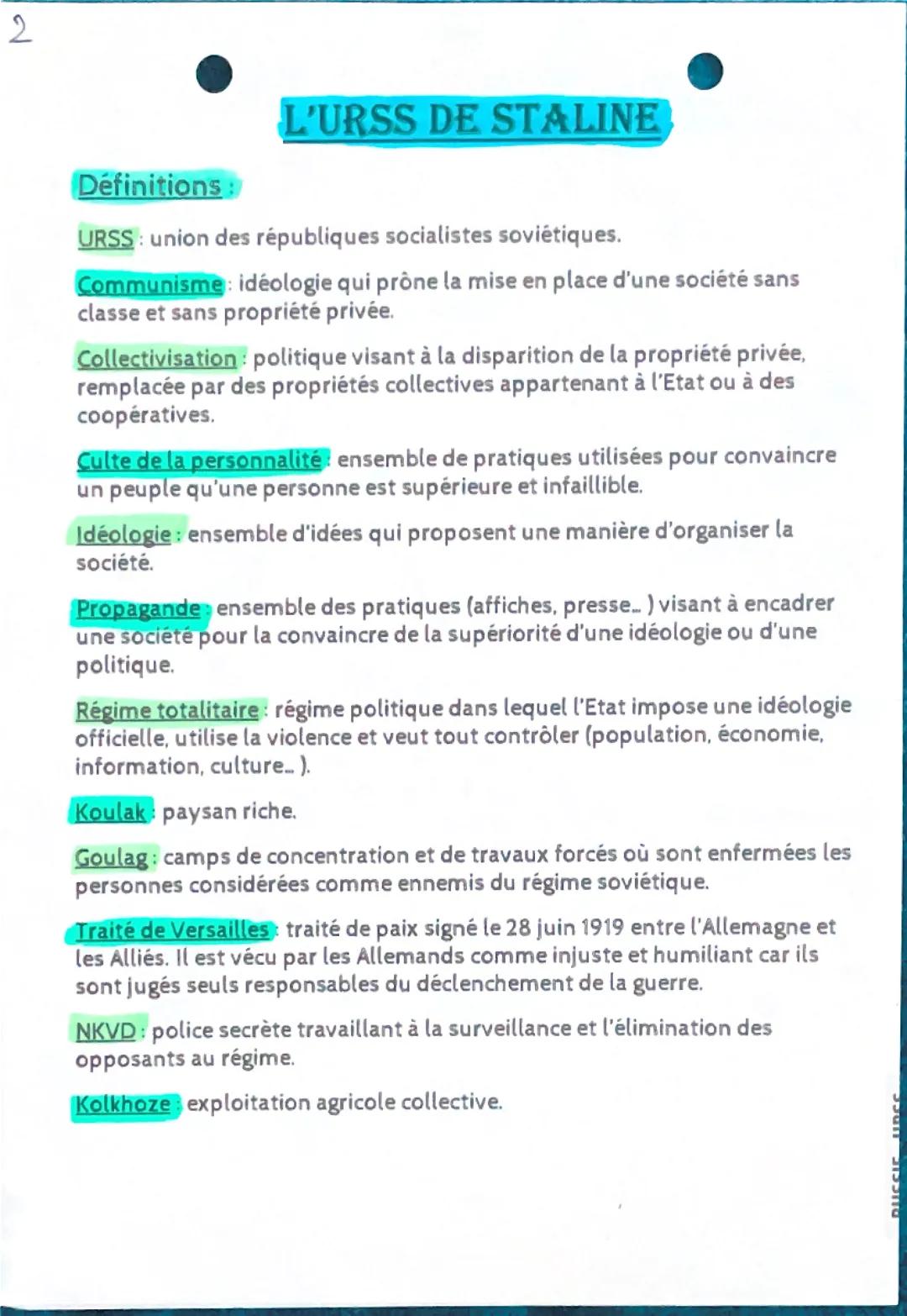 L’URSS de Staline 