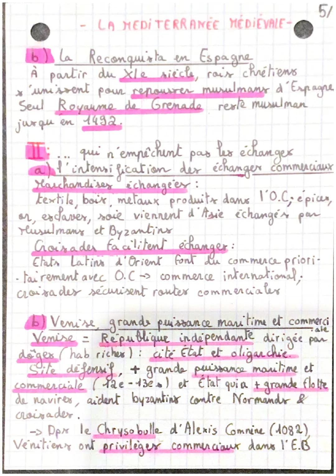 histoire
- LA MEDITERRANEE YLEDIEVALE -
intro: M.A: 476-1492 (découverte Amérique)
ou 1453 (chute E.R d'Orient)
la leçon : X1²s - XIII ³x : 