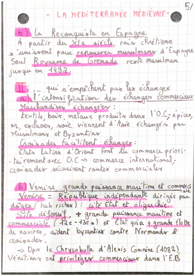 histoire
- LA MEDITERRANEE YLEDIEVALE -
intro: M.A: 476-1492 (découverte Amérique)
ou 1453 (chute E.R d'Orient)
la leçon : X1²s - XIII ³x : 