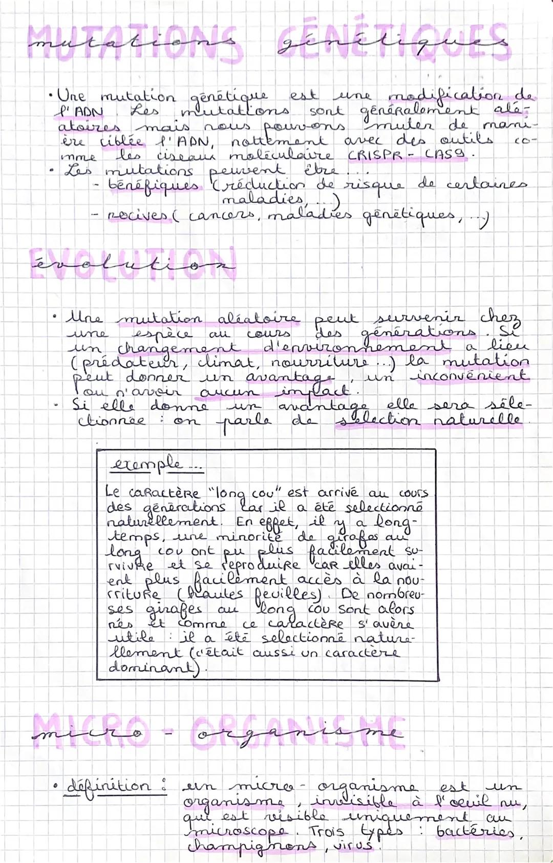 matations
génétiques
l'ADN
• Une mutation génétique est une modification de
Les mutations.
sont généralement ale-
atoires mais nous pouvons 