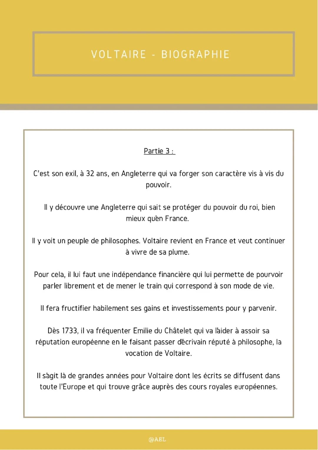Voltaire - Son exil