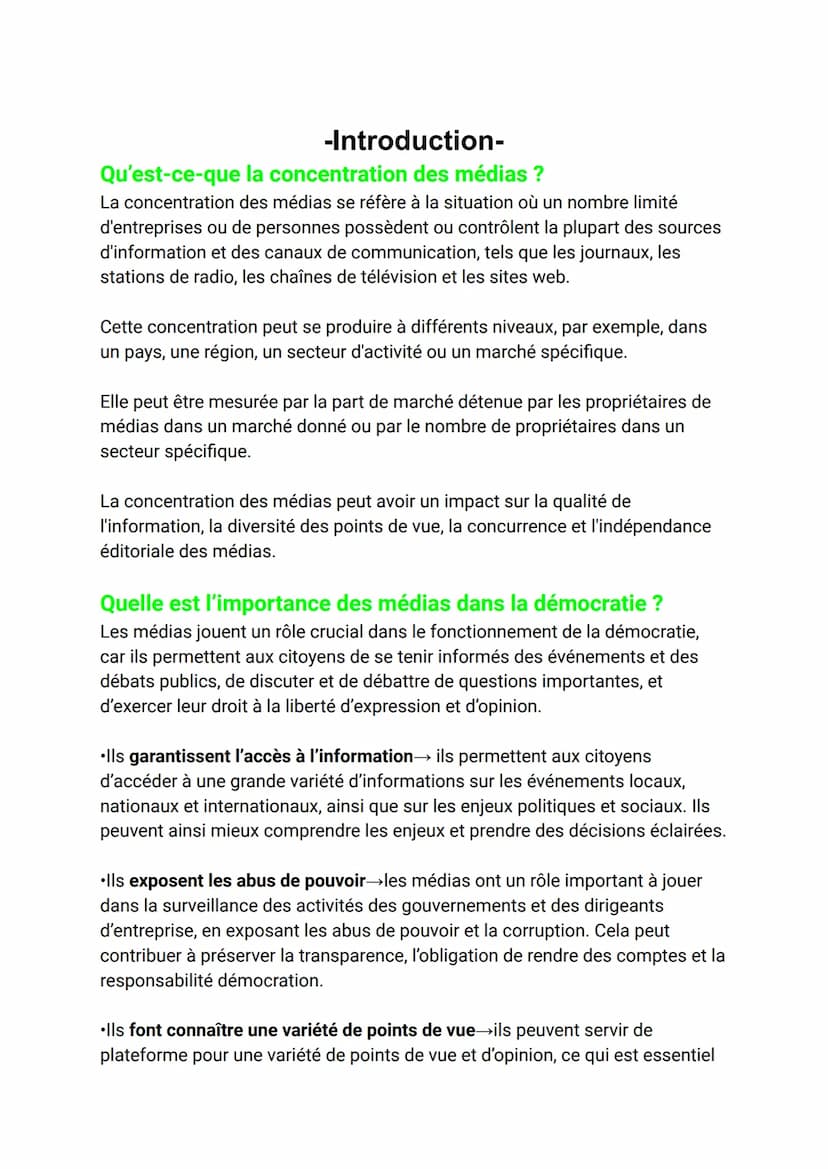 DOSSIER EMC
LES MÉDIAS ET LA
DÉMOCRATIE.
PEUT-ON CONCILIER
CONCENTRATION DES
MÉDIAS ET DÉMOCRATIE? -Introduction-
Qu'est-ce-que la concentra