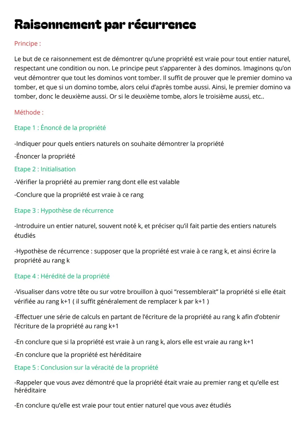Raisonnement par récurrence