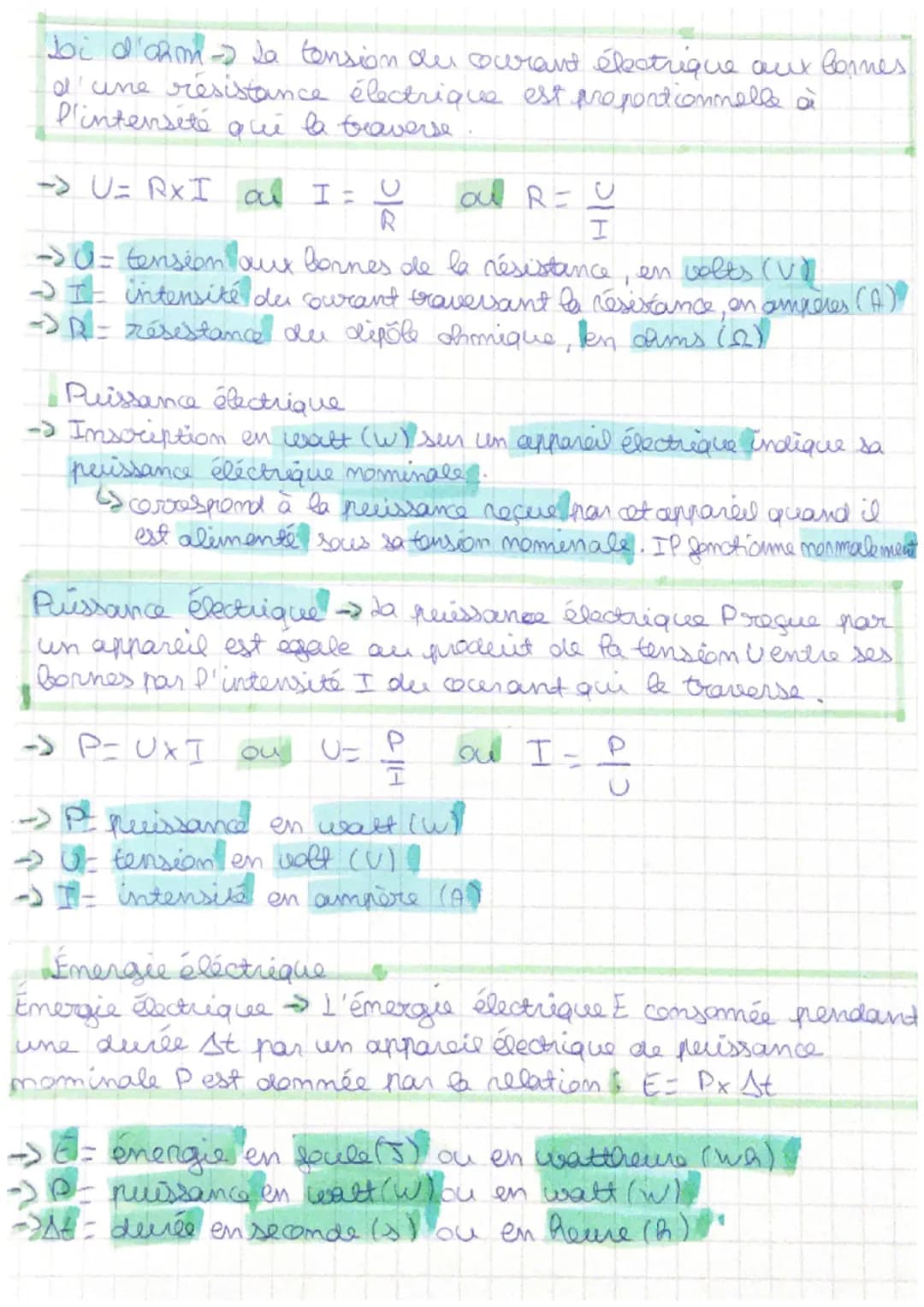 Brevet Blanc
Physique - Chimie - Flectricité
Sens du courant imposé par générateur
de la bonne + à la bonne
I Intensité en ampère (A)).
- se