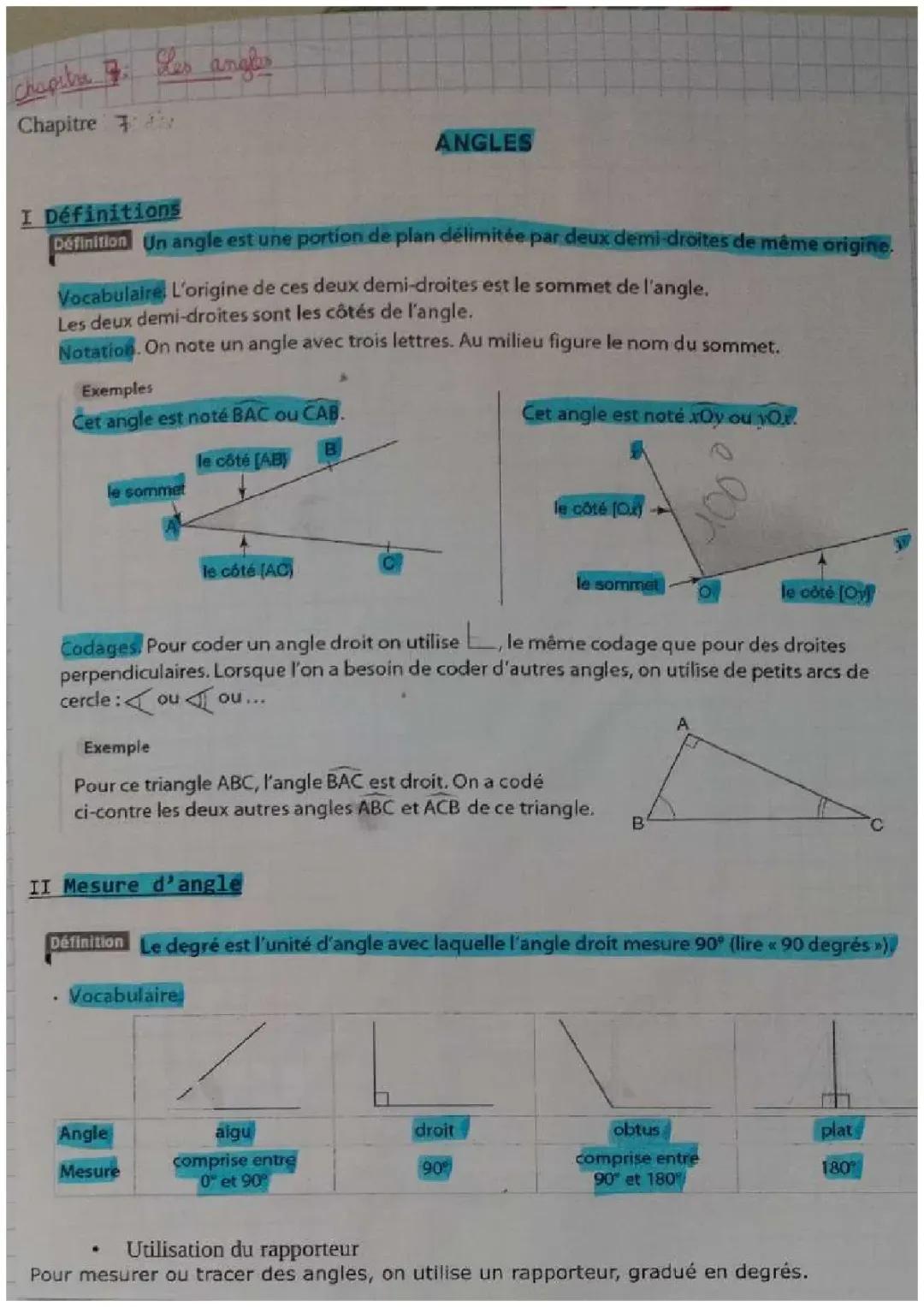 Comment mesurer et utiliser un rapporteur d'angle - Exercices et cours PDF (6ème et CM2)