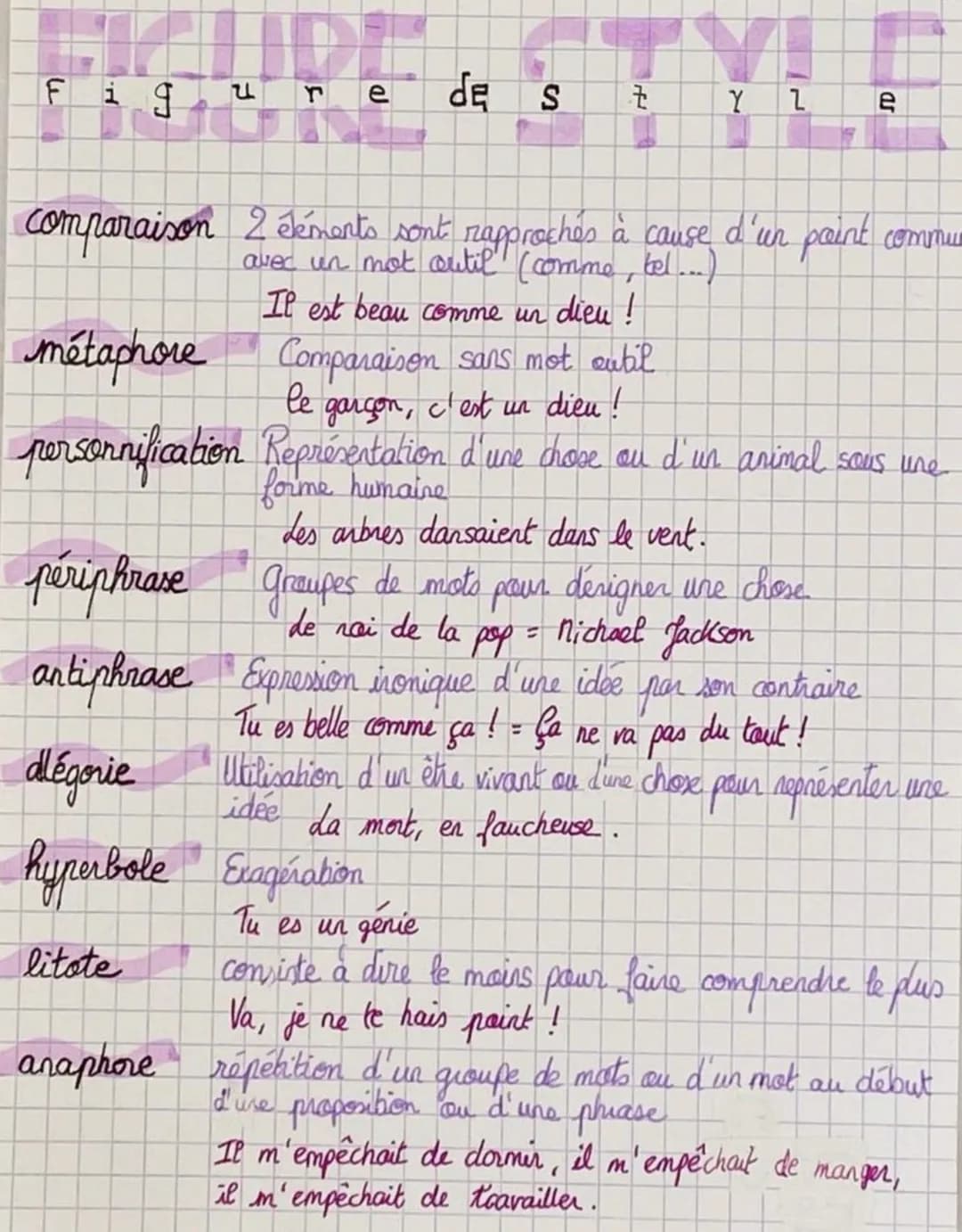 Figure des
น
comparaison
2 éléments sont rapproches à cause d'un paint
avec un mot outil (comme, bel...)
Il est beau comme un dieu !
Compara