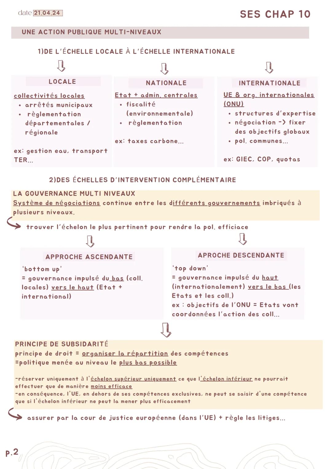 date 21.04.24
SES CHAP 10 (CROISÉES)
Quelle action publique pour l'environnement ?
Axes I-comment et pourquoi l'environnement est devenu un 