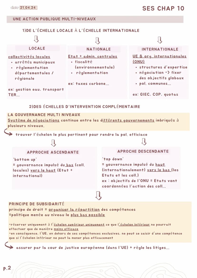 date 21.04.24
SES CHAP 10 (CROISÉES)
Quelle action publique pour l'environnement ?
Axes I-comment et pourquoi l'environnement est devenu un 