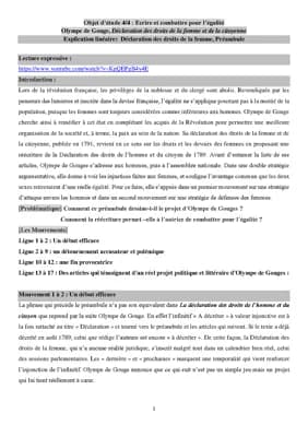 Know Explication linéaire:  Déclaration des droits de la femme, Préambule thumbnail