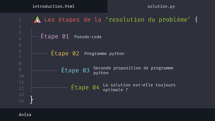 1
2
3
4
5
6
7
8
9
10
11
12
13
14
نہ بنا
Anîsa
introduction.html
solution.py
Algorithme 'Glouton' {
[Le rendu de monnaie]
}
< Présentation su