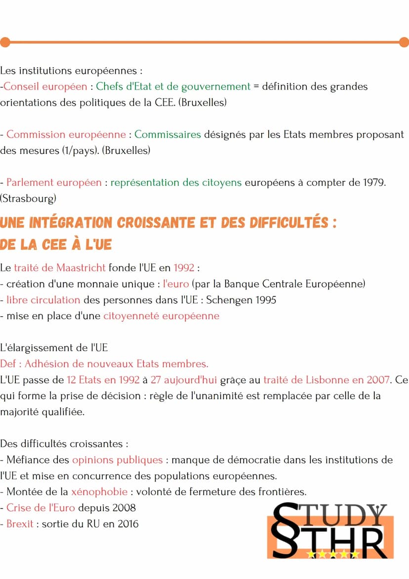 LA FONDATION DE L'EUROPE
LES OBJECTIFS DE LA CONSTRUCTION EUROPÉENNE
À SES DÉBUTS
- L' Europe détruite et ruinée par la guerre : retrouver l