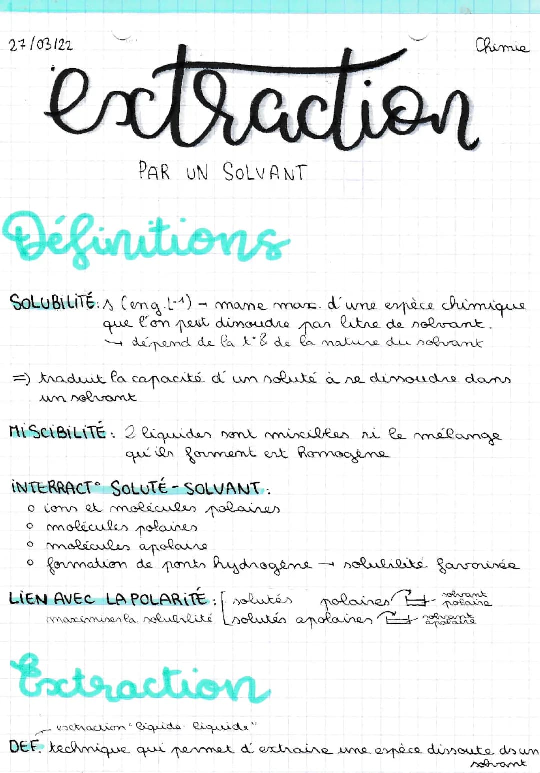 Extraction par Solvant PDF et Exercices Corrigés - Protocole Simple