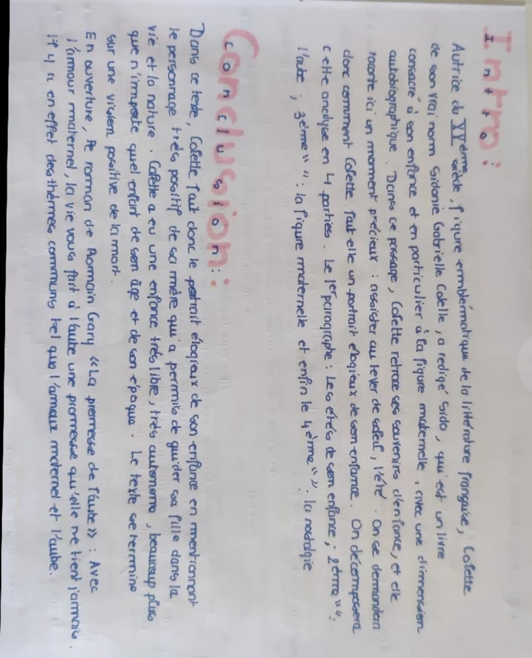 ^
explication linearre n° to
Explication linéaire n°10-Colette, Sido, Side (p 49-50)
unachore/les etes sont cu pluriel car cela que tous les