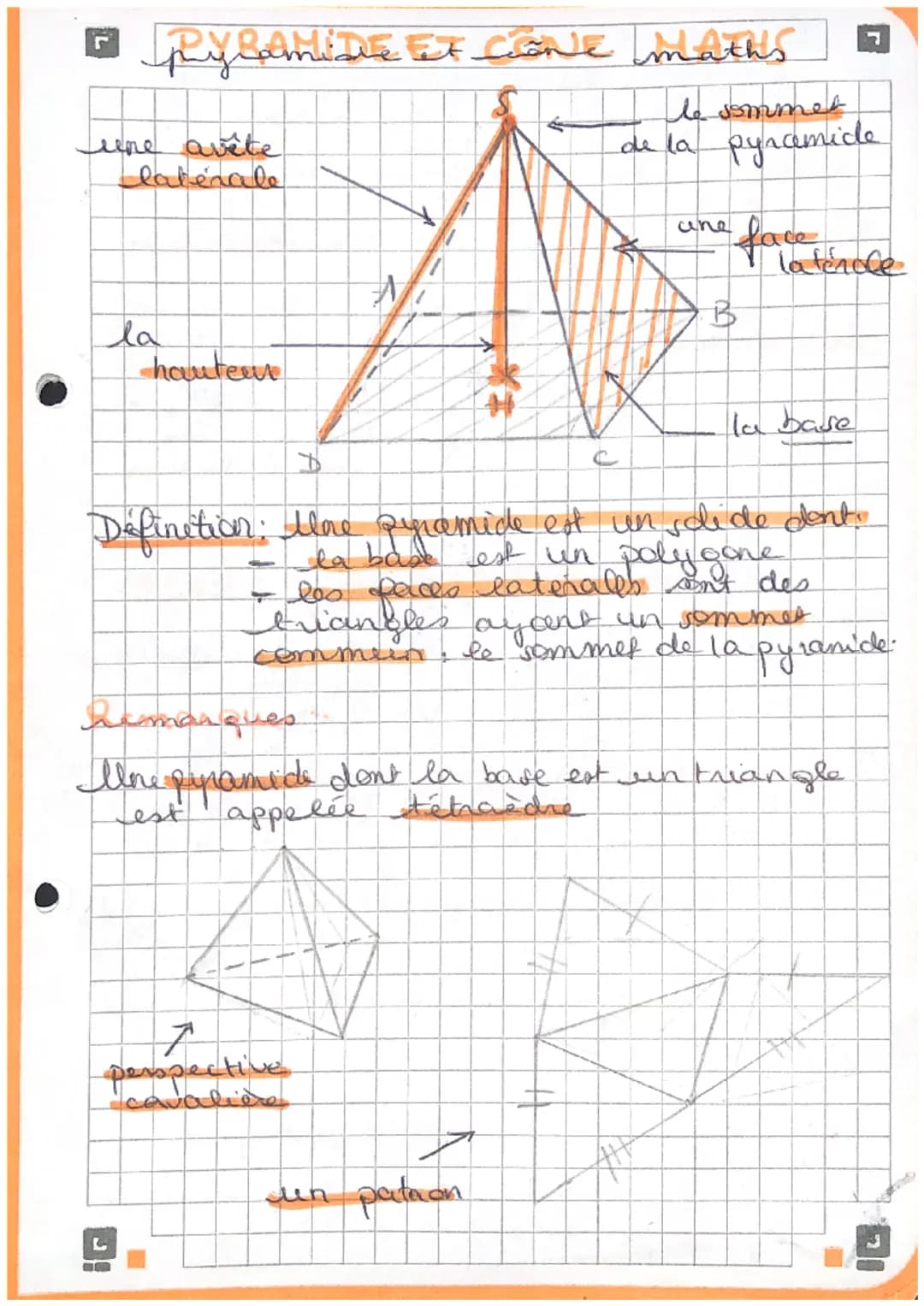 r
ру
PYRAMIDE ET CONe maths
une avite
latérale
la
hauteu
Um
A
7
perspective
cavalie
N
**
un pation
le sommes
de la pyrcemide
une
face
B
Défi