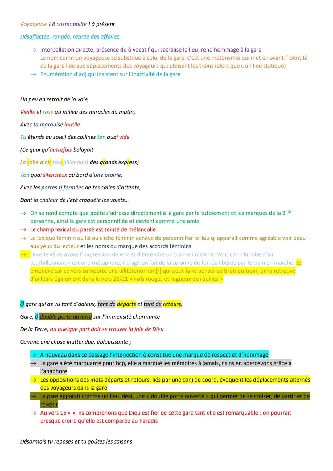 Voyageuse ! ô cosmopolite! à présent
Désaffectée, rangée, retirée des affaires.
→ Interpellation directe, présence du ô vocatif qui sacralis