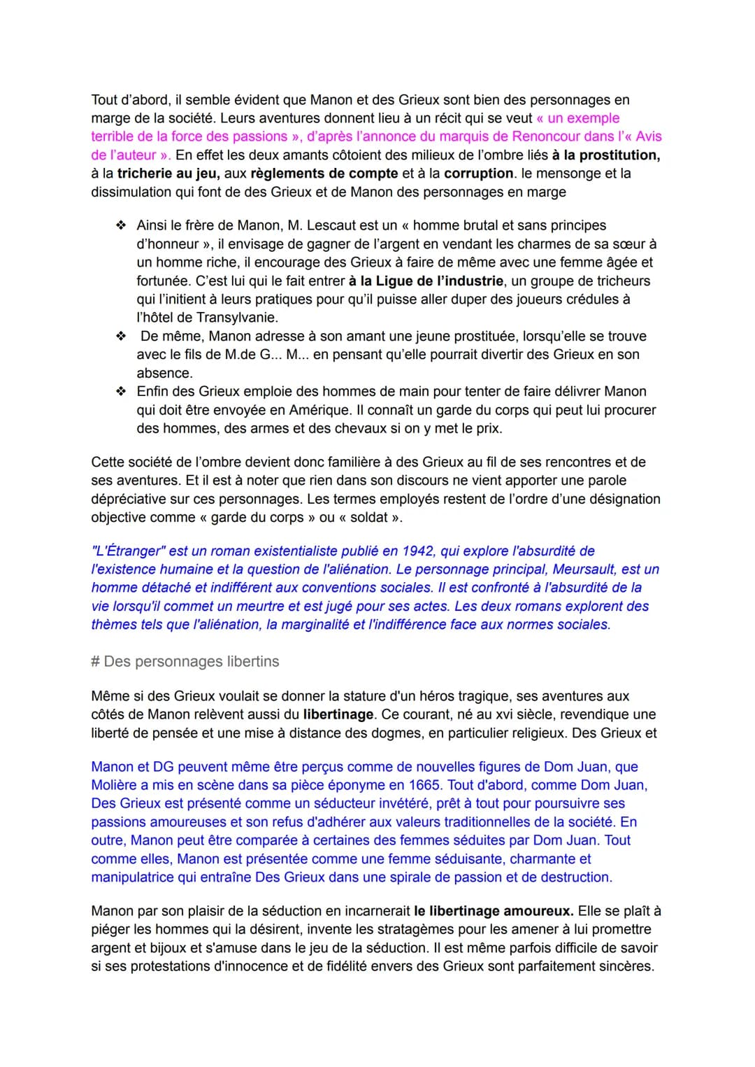 FICHE LECTURE MANON LESCAUT
INTRODUCTION
AMORCE
La fin du règne de Louis XVI (1643-1715) est caractérisée par un profond sentiment
de décade