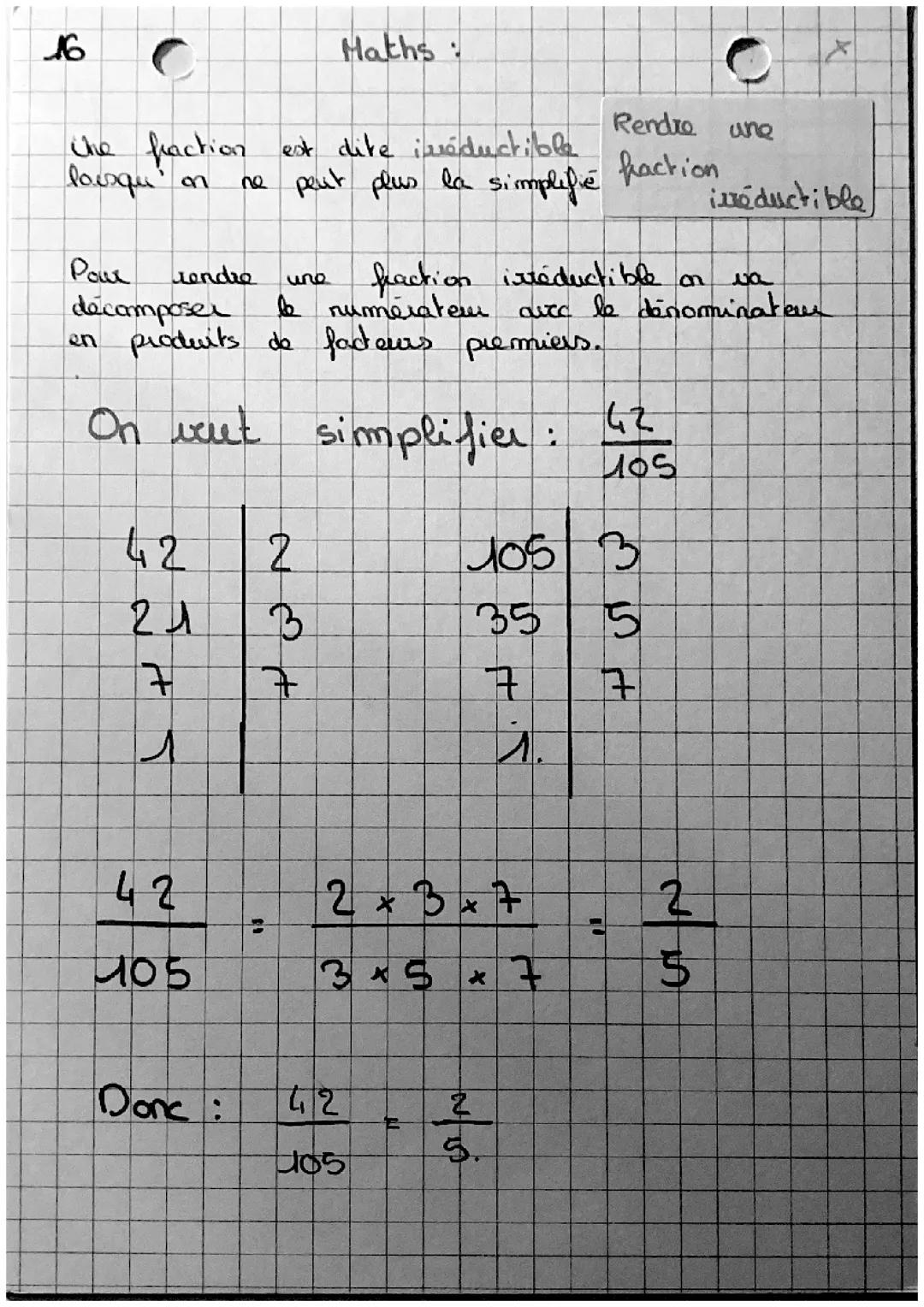 Rendre une fraction irréductible 